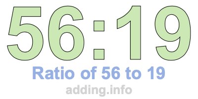 Ratio of 56 to 19