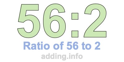 Ratio of 56 to 2 Ratio of 56 to 2