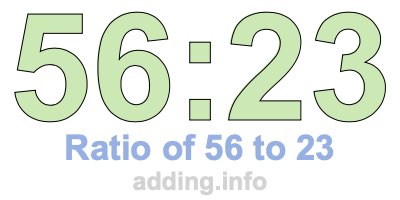 Ratio of 56 to 23 Ratio of 56 to 23