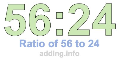 Ratio of 56 to 24 Ratio of 56 to 24