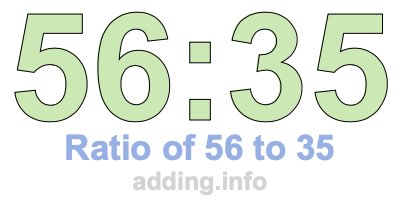Ratio of 56 to 35 Ratio of 56 to 35