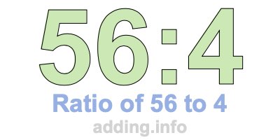 Ratio of 56 to 4 Ratio of 56 to 4