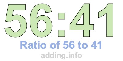 Ratio of 56 to 41