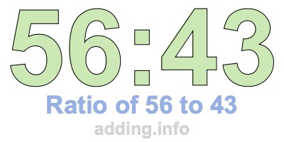 Ratio of 56 to 43