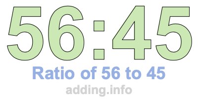 Ratio of 56 to 45