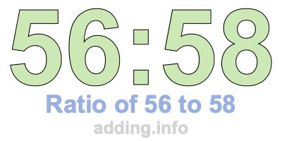 Ratio of 56 to 58 Ratio of 56 to 58
