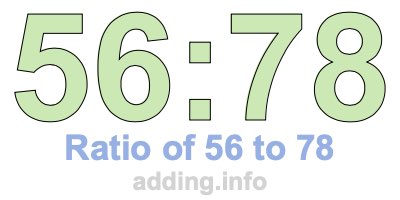 Ratio of 56 to 78 Ratio of 56 to 78