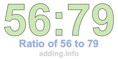 Ratio of 56 to 79 Ratio of 56 to 79