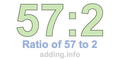 Ratio of 57 to 2 Ratio of 57 to 2