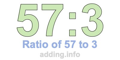 Ratio of 57 to 3