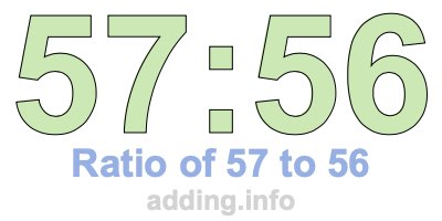 Ratio of 57 to 56