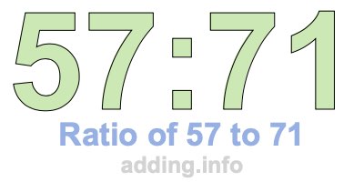 Ratio of 57 to 71