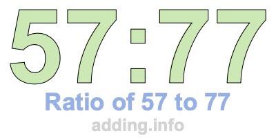 Ratio of 57 to 77
