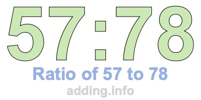 Ratio of 57 to 78
