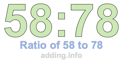Ratio of 58 to 78