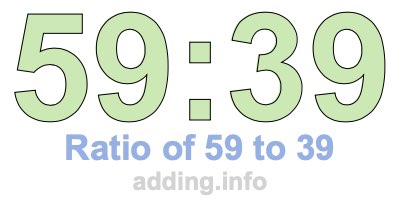 Ratio of 59 to 39 Ratio of 59 to 39