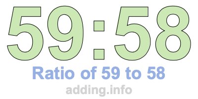 Ratio of 59 to 58 Ratio of 59 to 58