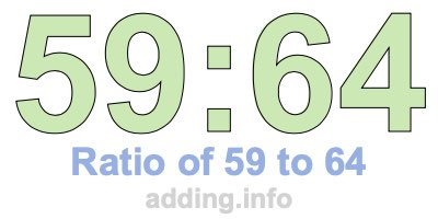 Ratio of 59 to 64