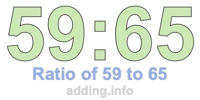 Ratio of 59 to 65 Ratio of 59 to 65