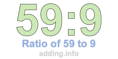 Ratio of 59 to 9 Ratio of 59 to 9
