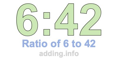 Ratio of 6 to 42 Ratio of 6 to 42