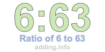 Ratio of 6 to 63 Ratio of 6 to 63