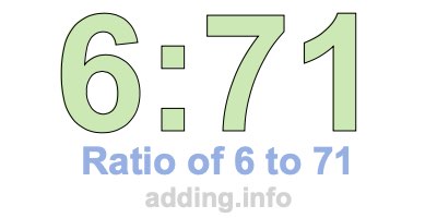 Ratio of 6 to 71 Ratio of 6 to 71