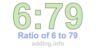 Ratio of 6 to 79 Ratio of 6 to 79