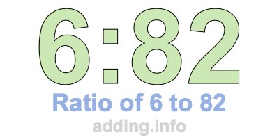 Ratio of 6 to 82