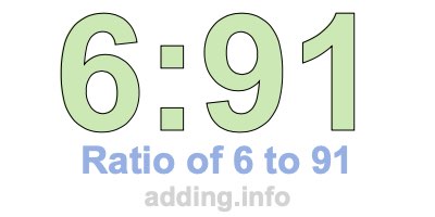 Ratio of 6 to 91 Ratio of 6 to 91