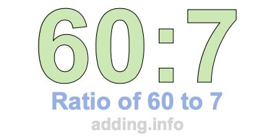 Ratio of 60 to 7