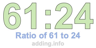 Ratio of 61 to 24 Ratio of 61 to 24