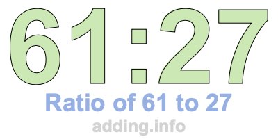 Ratio of 61 to 27