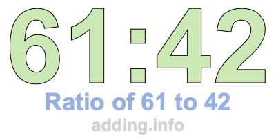 Ratio of 61 to 42