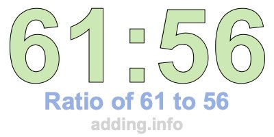 Ratio of 61 to 56