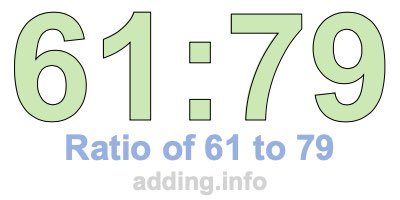 Ratio of 61 to 79