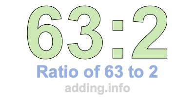 Ratio of 63 to 2 Ratio of 63 to 2