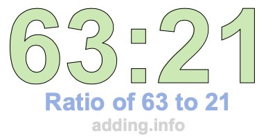 Ratio of 63 to 21