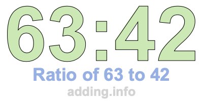 Ratio of 63 to 42 Ratio of 63 to 42