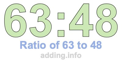 Ratio of 63 to 48