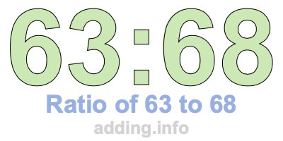 Ratio of 63 to 68