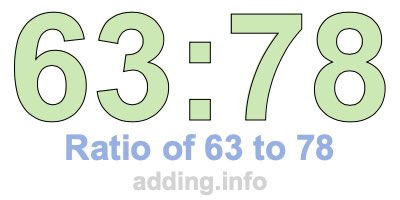 Ratio of 63 to 78 Ratio of 63 to 78
