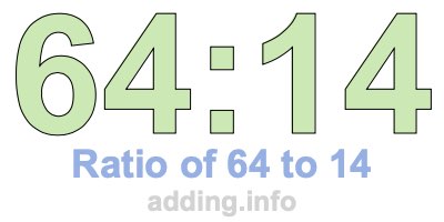 Ratio of 64 to 14 Ratio of 64 to 14
