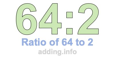 Ratio of 64 to 2 Ratio of 64 to 2