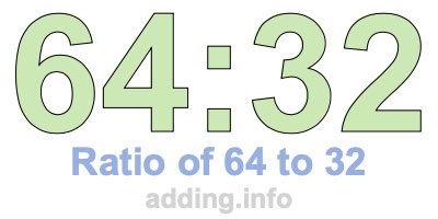 Ratio of 64 to 32 Ratio of 64 to 32