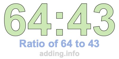 Ratio of 64 to 43