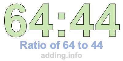 Ratio of 64 to 44