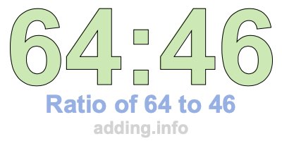 Ratio of 64 to 46