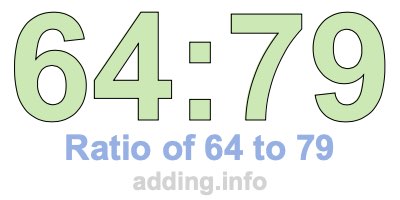 Ratio of 64 to 79 Ratio of 64 to 79