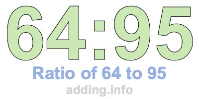 Ratio of 64 to 95